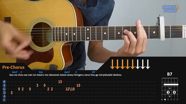 Domestic Girlfriend Full OP - Kawaki wo Ameku | Acoustic Guitar Lesson [Tutorial + TAB + CHORDS]
