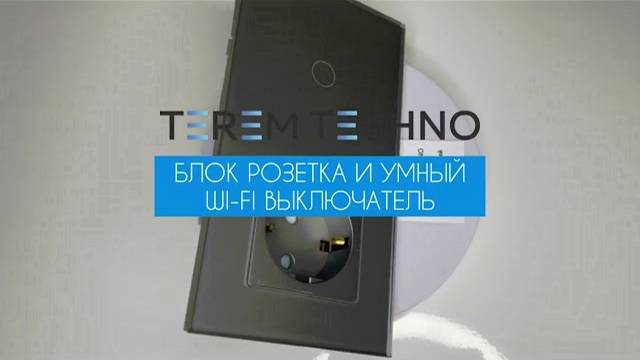 Розетка и умный выключатель Terem Techno одиночный с Алисой стеклянный серый с таймером VK-1-ROZ-сер