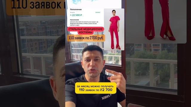Результат в Яндекс Директ: Продажа медицинской спецодежды по всей России  - 110 лидов по 2700 рублей