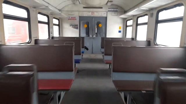Мини обзор вагона от электропоезда ЭД4М-0308, станция "Электрогорск".