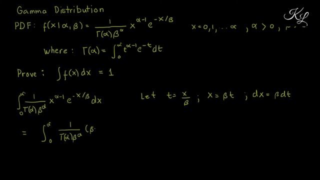 Proof: Integral of PDF of Gamma Distribution is Equal to 1 (English).