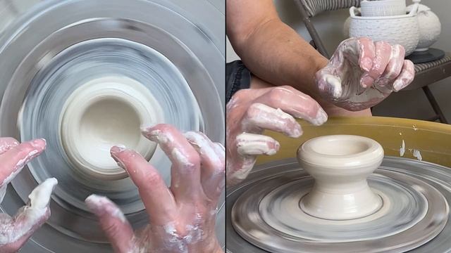 534. Making A 4-Lb Sodium Silicate Texture Lidded/Covered Jar With Hsin-Chuen Lin 林新春 岩花瓷蓋罐製作示範