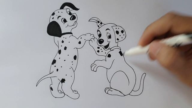 How To Draw 2 Best Friendship Puppies Step By Step Easy - Dogs Drawing