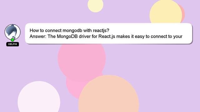 How to connect mongodb with reactjs?