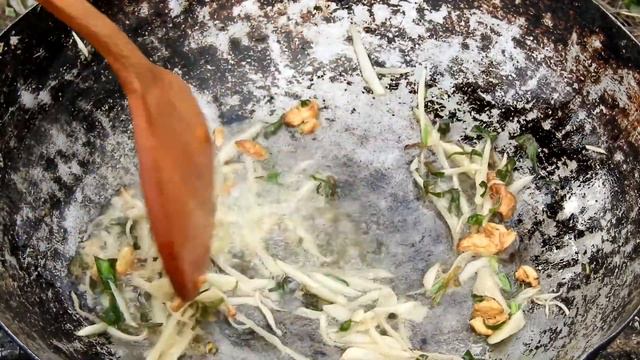 Special Tasty River Clams Frying With Ginger Recipe, Forest Cooking