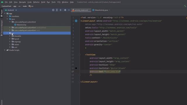 How to set custom font in .xml file instead of .java file । Android Studio । Innovative Programmer