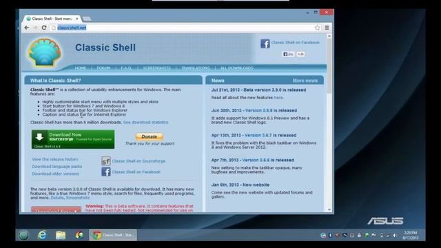 Classic Shell to Get Start Menu in Windows 8