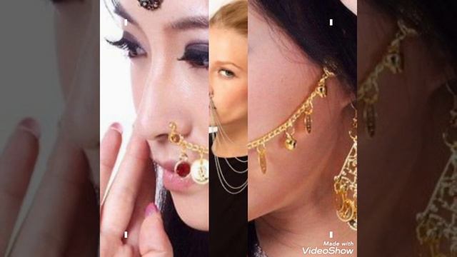 #noseringdesigns Nose ring designs//Nose ring with chain// nose ring new style 2020