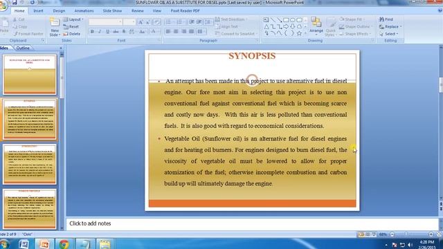 IEEE 2014 MECHANICAL SUNFLOWER OIL AS A SUBSTITUTE FOR DIESEL