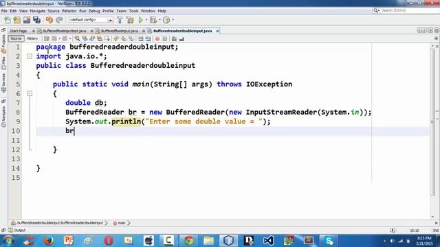 20.Inputting a double value in java using BufferedReader
