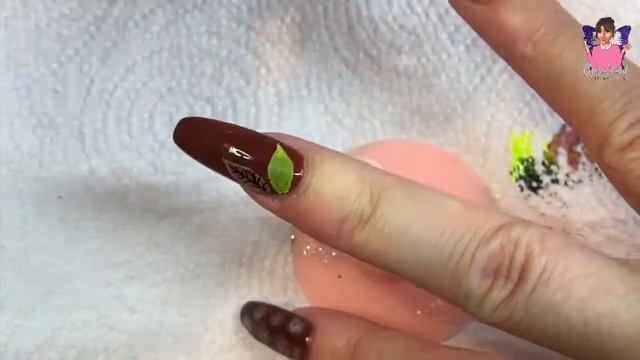 UV Gel Nails using brush up builder gel autumn leaves