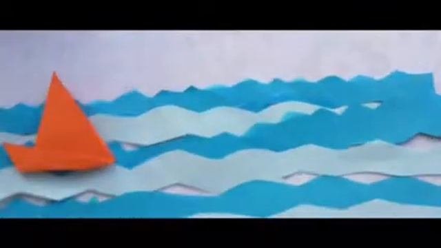 Мультфильм с использованием оригами По морю
