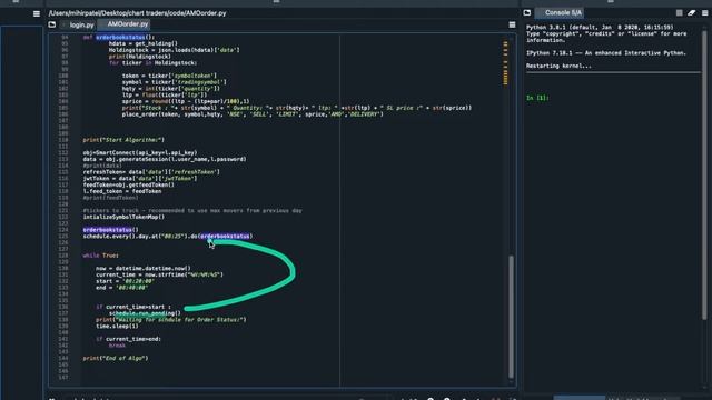 AMO Orders using SmartAPI (Stop Loss for Delivery Stocks)