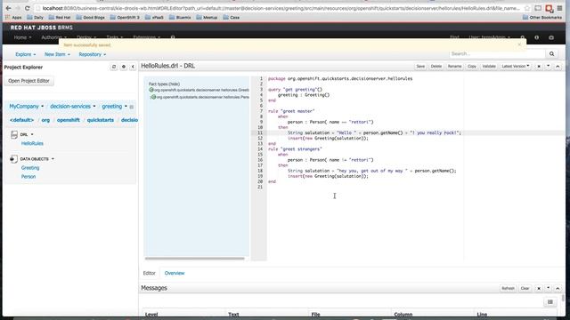 OpenShift Decision Service 3/3 - All hooks configured