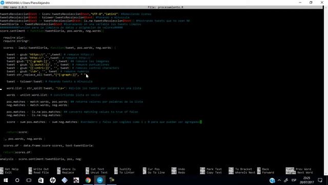 Análisis de sentimiento a través de twitter con R, debian y docker