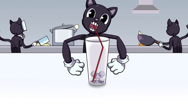 Mukbang Animation spicy Cup Noodle set eating Cartoon cat COMPLETE EDITION