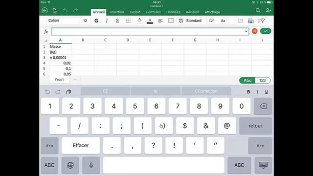 Excel ipad : tableau