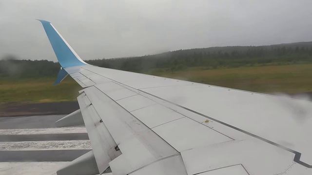 Взлёт в Мурманске в плохую погоду.