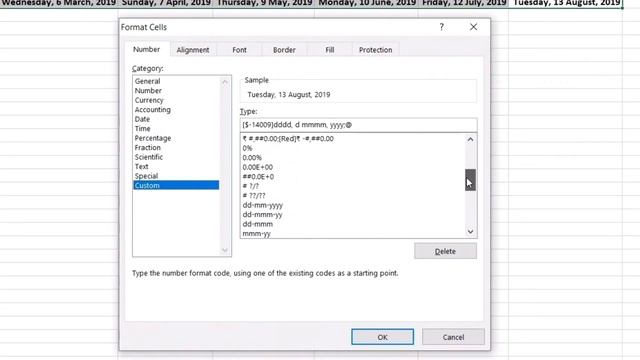How to Customize Date format in Excel