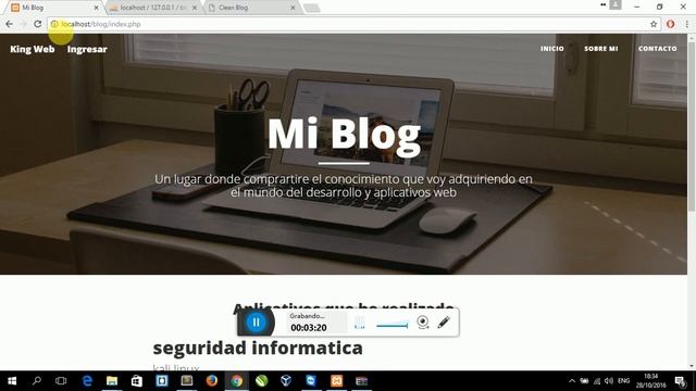 Blog administrable Php mysql Bootstrap