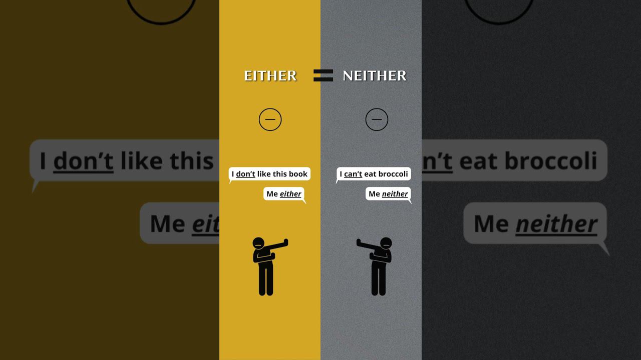 Either vs Niether #английский #english #shorts