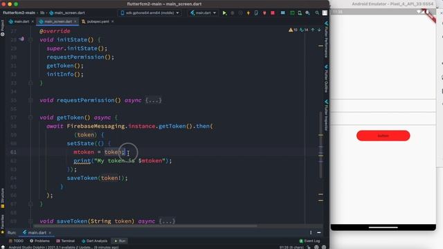 Flutter Firebase Get Device Token Example