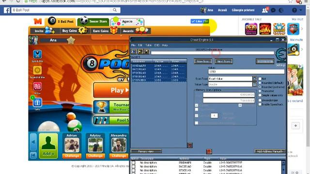How To Hack Facebook 8 Ball Pool CoinsMoney With Cheat Engine 6 6!  WORKING 2017