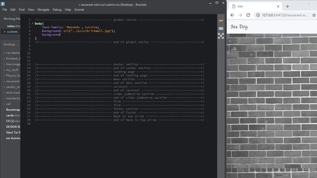bootstrap 4 restaurant navbar html & css