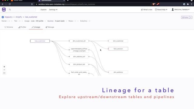 OpenMetadata 0.5  -   Lineage