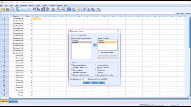 Calculating Power and Probability of Type II Error (Beta) Value in SPSS
