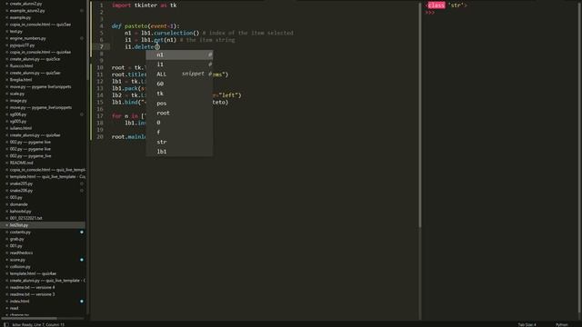 How to paste element from a listbox to another in tkinter