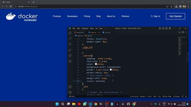 Docker website clone using pure HTML and CSS