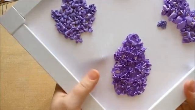 МК. Разные способы вышивки сирени. Часть 3. Способ 4 и 5. Сборка ленты и петельки.