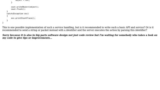 Code Review: Java Messenger data transmission