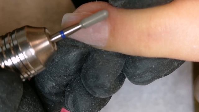 Микс. Укрепление классическим гелем на каучуковой базе. Визуализация торца
