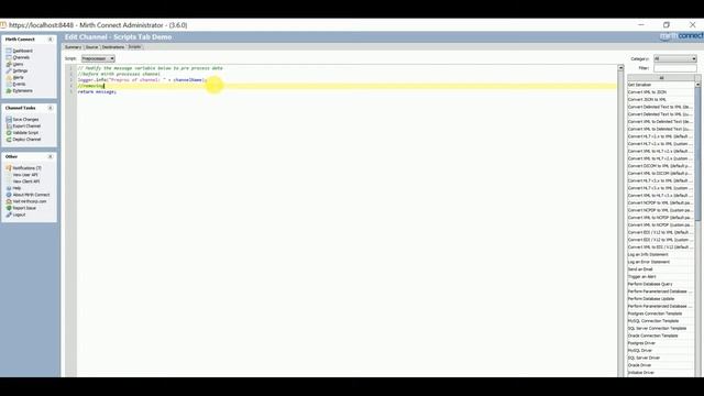 Mirth - How to Use SCRIPTS Tab - HL7 Starter School