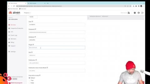 Adding a Kafka Connector (Debezium Postgres) using the Aiven Console