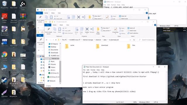 Use FFMPEG to CONVERT （bilibili）m4s video to mp4