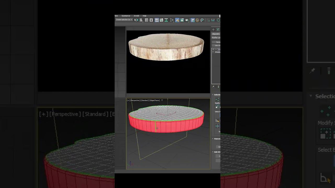 Урок по моделированию деревянного табурета в 3ds Max #3ddd #3d #shorts