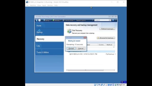 Acronis True Image 2019 - How to restore from VHD