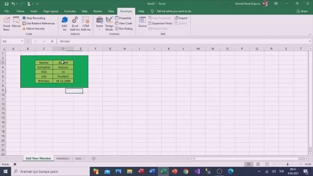 Library Member Registration Application in EXCEL!