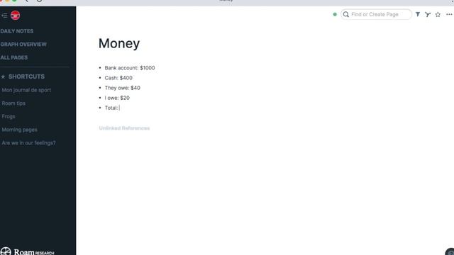 Roam Research: Using the Calculator