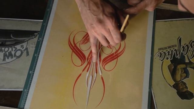 Пинстрайпинг уроки. Работа с кистью и прописью Finebrush Ornamentalist 1
