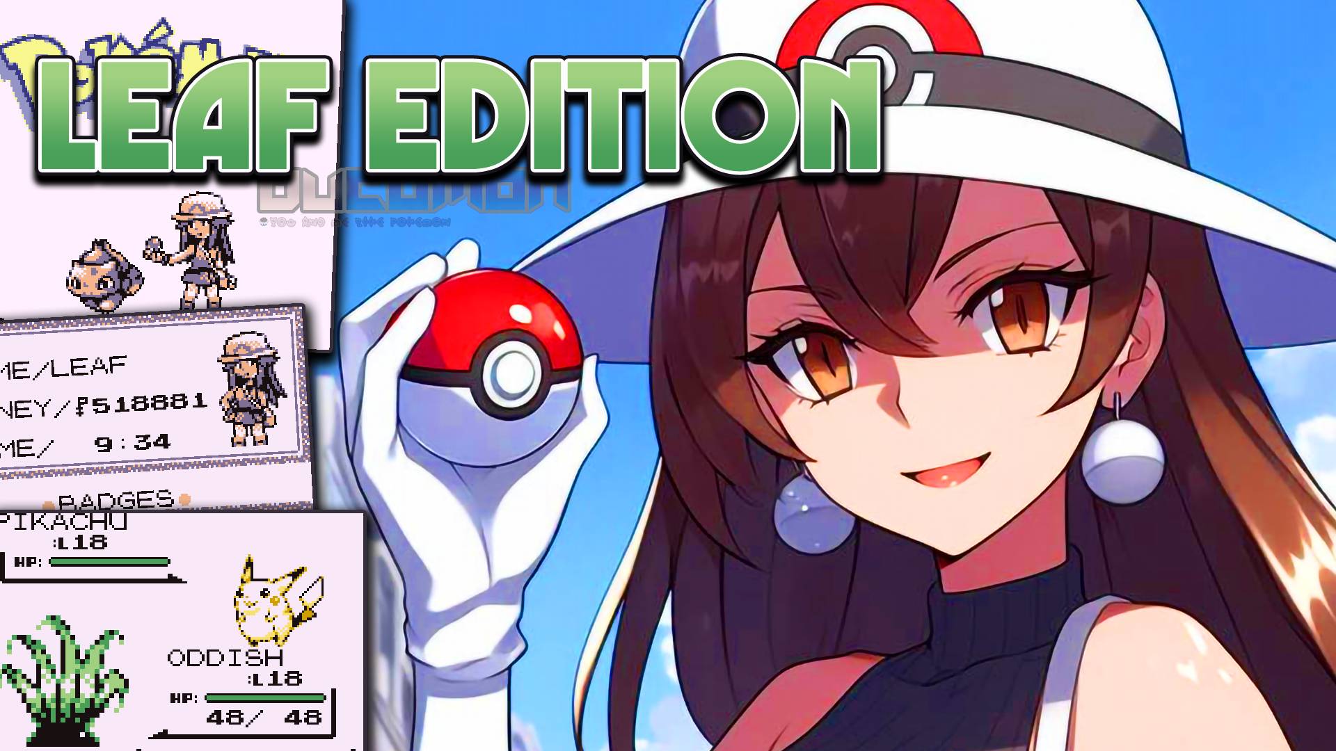 Pokemon Leaf Edition - GB ROM Hack, вы можете играть за девушку, демо-спрайты Spaceworld '97