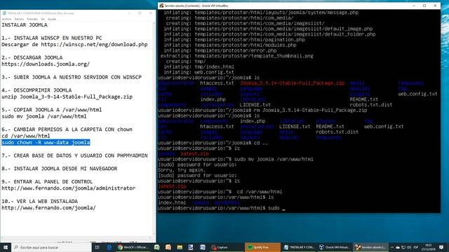 Instalación de Joomla en una máquina virtual con Ubuntu Server 18.04