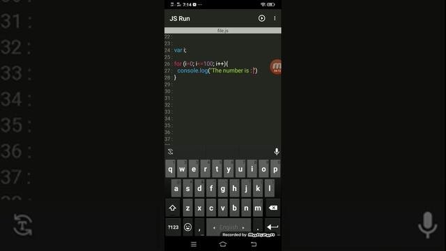 Javascript for loop by mobile part : 7