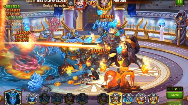 Defeat FIRE LORD Titan Battle with Elemental Lord Week 4 Tuesday HeroWars