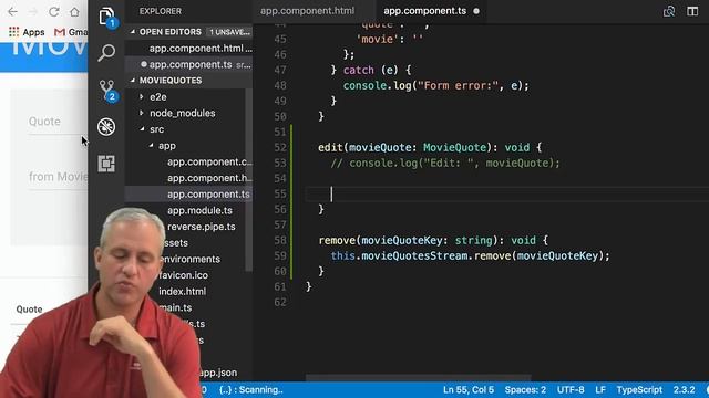 Angular with Firebase course - Movie Quotes - 08 Edit and Delete