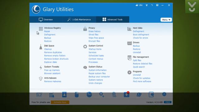 Glary Utilities Slim - Fix, speed up, maintain, and protect your PC - Download Video Previews