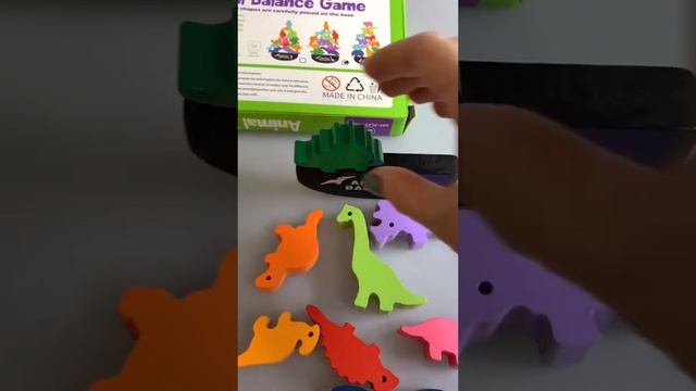 Балансир "Динозаврики", деревянная развивающая игрушка